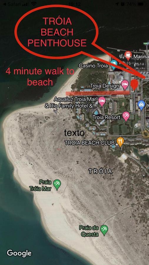 Beautiful Penthouse Apartment With Terrace - 4 Minute Walk To The Beach Troia Zewnętrze zdjęcie